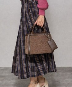 style code 【MERCURYDUO/マーキュリーデュオ】カードケース付　ロゴ刺繍ボアトートバッグ