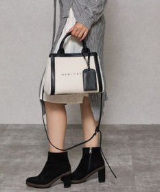 style code 【MERCURYDUO/マーキュリーデュオ】カードケース付　ロゴ刺繍ボアトートバッグ