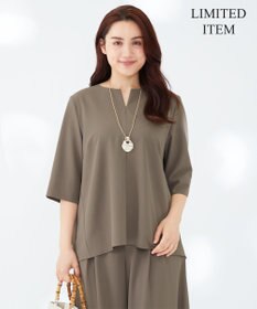 23区 L 【Lサイズ限定】ハイストレッチツイル ブラウス