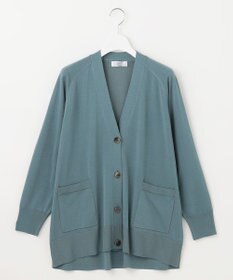 J.PRESS LADIES L 【洗える】SILKY RAYON STRETCH Vネック カーディガン