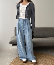 WEGO 【カップ付きインナー】ドット柄レースlカップインタンク