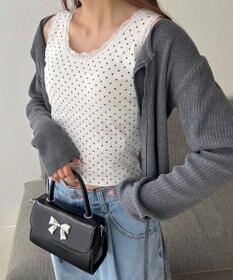 WEGO 【カップ付きインナー】ドット柄レースlカップインタンク