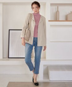 Tiaclasse ノーカラー後ろタックフレアコート