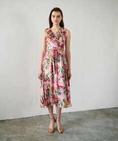 GRACE CONTINENTAL リーフプリントワンピース