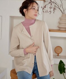 Tiaclasse ノーカラー後ろタックフレアコート