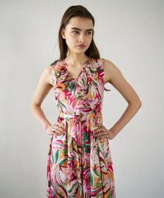 GRACE CONTINENTAL リーフプリントワンピース