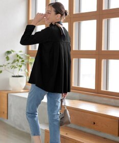 Tiaclasse ノーカラー後ろタックフレアコート