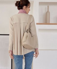 Tiaclasse ノーカラー後ろタックフレアコート