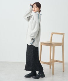 earth music&ecology ライン入りハイネックニットチュニック