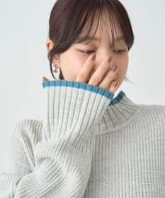 earth music&ecology ライン入りハイネックニットチュニック