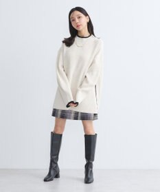 earth music&ecology ライン入りハイネックニットチュニック