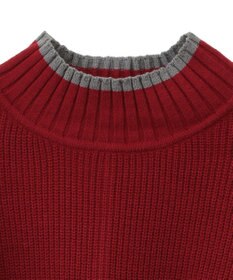 earth music&ecology ライン入りハイネックニットチュニック