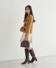 earth music&ecology 【予約】襟付きアーガイルニットカーディガン