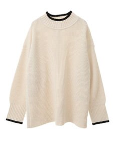 earth music&ecology ライン入りハイネックニットチュニック