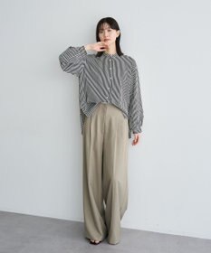 YECCA VECCA 2way裾アレンジパール釦ブラウス