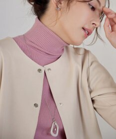 Tiaclasse ノーカラー後ろタックフレアコート