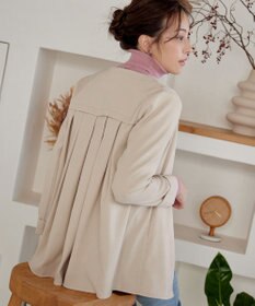 Tiaclasse ノーカラー後ろタックフレアコート