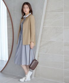 Tiaclasse ノーカラー後ろタックフレアコート