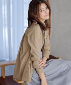 Tiaclasse ノーカラー後ろタックフレアコート