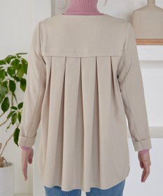 Tiaclasse ノーカラー後ろタックフレアコート