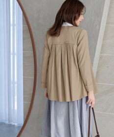 Tiaclasse ノーカラー後ろタックフレアコート