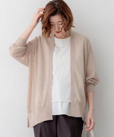 23区 L 【先行予約】シャイニーシアー フロントオープン カーディガン