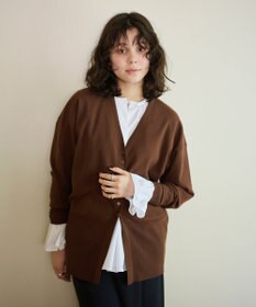 #Newans 【洗える】ファインボタンＶネックカーディガン