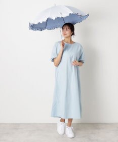 MOONBAT 【WEB限定】POLO RALPH LAUREN（ポロ ラルフローレン）晴雨兼用日傘 長傘 ワンポイントベア刺繍 フリル 一級遮光 遮熱 UV