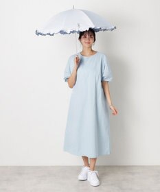 MOONBAT 【WEB限定】POLO RALPH LAUREN（ポロ ラルフローレン）晴雨兼用日傘 長傘 ワンポイントベア刺繍 フリル 一級遮光 遮熱 UV