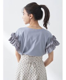 earth music&ecology フリルスリーブカットソー