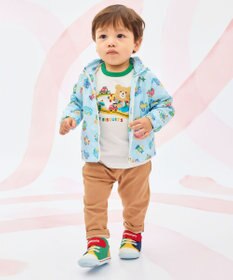 MIKI HOUSE HOT BISCUITS 【80-120cm】ビーンズ×乗り物 総柄ウインドブレーカー