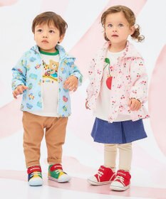 MIKI HOUSE HOT BISCUITS 【80-120cm】ビーンズ×乗り物 総柄ウインドブレーカー