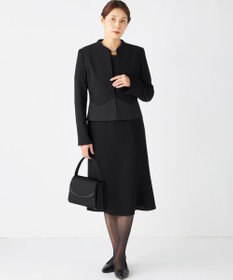 自由区 FORMAL 【ストレッチ/前開きワンピース】平二重 ジャケット+ワンピース