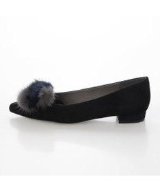 MODE ET JACOMO <MODE ET JACOMO>ファー付ポインテッドトゥフラットパンプス
