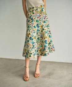 GRACE CONTINENTAL フラワージャガードフレアスカート