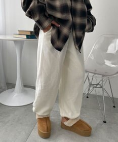 WEGO 【あったか/ウエストゴム】裏起毛スウェットジョガーパンツ