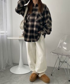 WEGO 【あったか/ウエストゴム】裏起毛スウェットジョガーパンツ