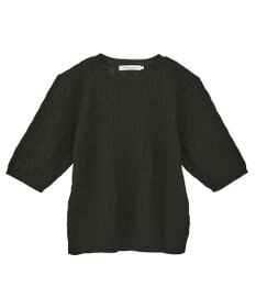 AMERICAN HOLIC ケーブル5分袖ニットプルオーバー