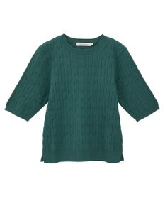 AMERICAN HOLIC ケーブル5分袖ニットプルオーバー