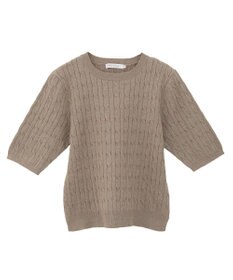 AMERICAN HOLIC ケーブル5分袖ニットプルオーバー