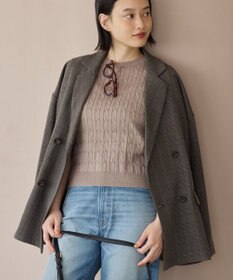 AMERICAN HOLIC ケーブル5分袖ニットプルオーバー