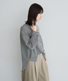 YECCA VECCA 2way裾アレンジパール釦ブラウス