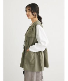 Green Parks ・ＳＵＧＡＲ　ＳＰＯＯＮ　ノーカラーミリタリーベスト