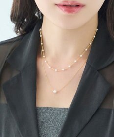 Phoebe <オンワード限定セット>2ラインエレガントパールネックレス×グリームスウィングピアス