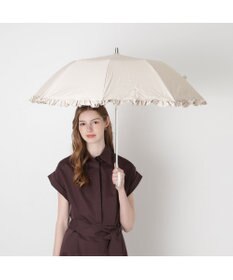 MOONBAT 【晴雨兼用折りたたみ日傘】ポール & ジョー (PAUL & JOE ACCESSOIRES) クリザンテームワンポイントフリル 一級遮光99.99% 遮熱 UV 晴雨兼用