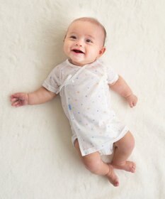 MIKI HOUSE HOT BISCUITS 【50-60cm】 メッシュ素材 総柄短肌着