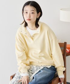 AMERICAN HOLIC 襟付き刺繍入りミニ裏毛プルオーバー