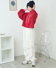 WEGO 配色ロゴデザインショートパーカー