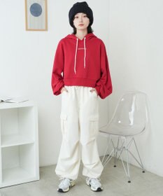 WEGO 配色ロゴデザインショートパーカー