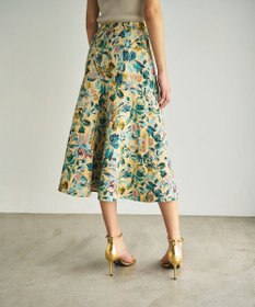 GRACE CONTINENTAL フラワージャガードフレアスカート